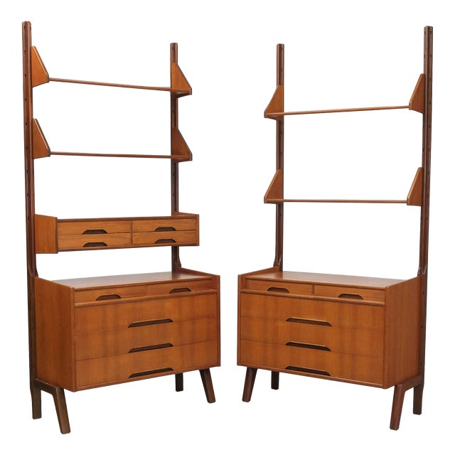 Norwegian Modular Shelving System in Teak, 1960s, Set of 11 For Sale
