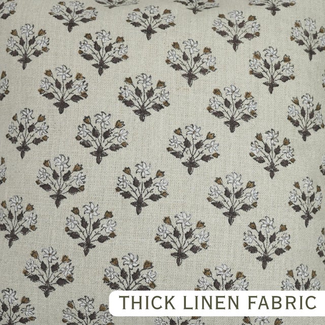 Art Deco Diwali Flower Thick Linen Ruffle Pillow Cover Premium 14x20 Inch Decorative Cushion For Sale - Image 3 of 6