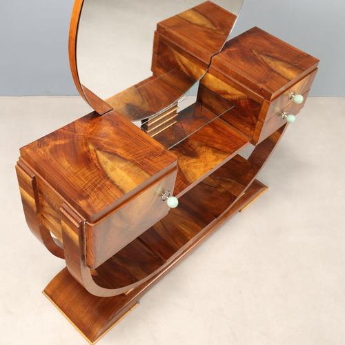 Art Deco Dressing Table Veneered in Walnut Pedule For Sale - Image 10 of 12