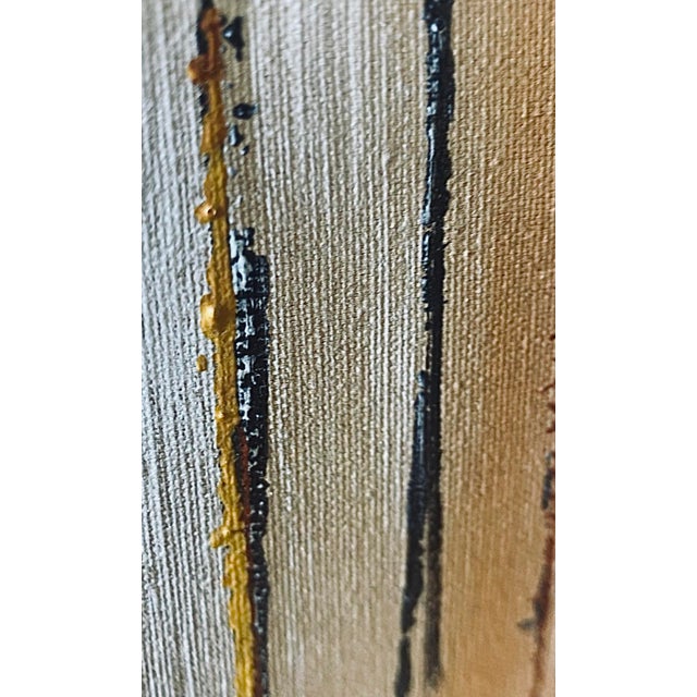Exceptional Mid Century Dennis Blair Framed Abstract Impressionist Nautical Sailboats Stylized Vertical Linear Sketched Overlay For Sale In Tampa - Image 6 of 14