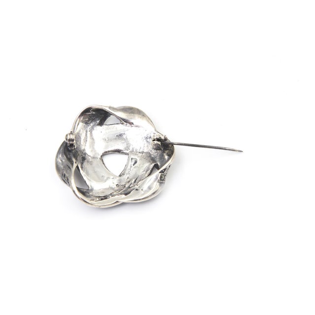 Metal Mid 20th Century Sterling Silver Celtic Knot Brooch With Marcasite For Sale - Image 7 of 8