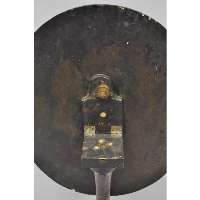 Antique English Victorian Mother of Pearl Inlay Black Lacquer Tilt Top Table For Sale - Image 14 of 18
