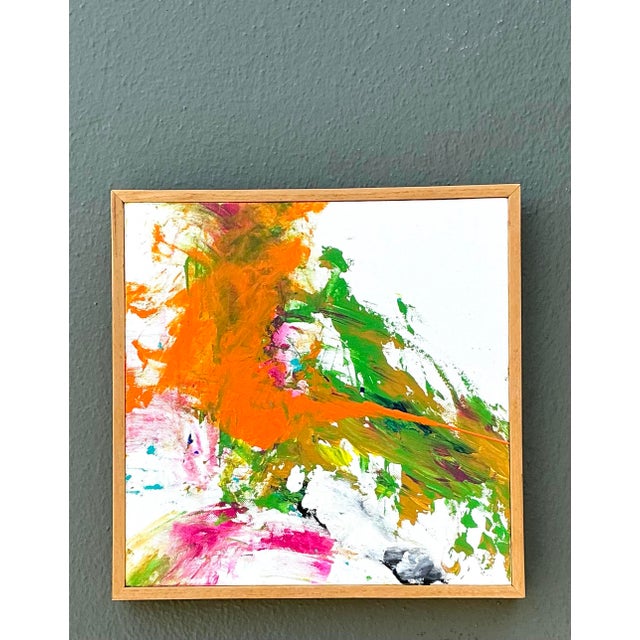 Vintage Original Abstract Oil on Canvas For Sale In West Palm - Image 6 of 12