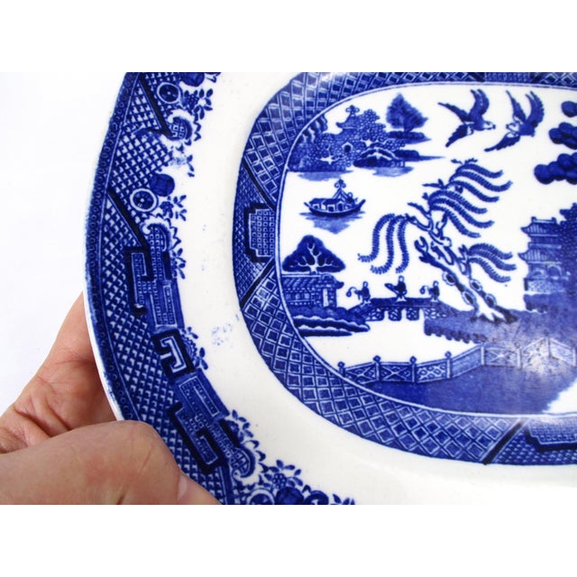 Deep Cobalt House of Blue Willow Small Platter Made in England For Sale - Image 4 of 9
