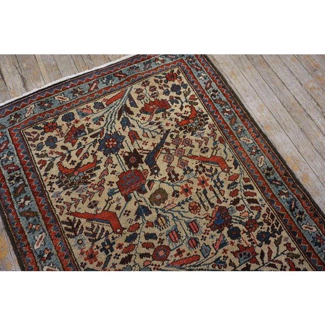 Textile Impressive Beige Background Geometric Floral Pattern Malayer Design Persian Rug For Sale - Image 7 of 12