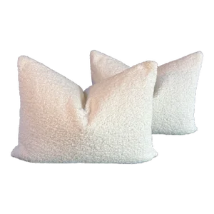 Early 21st Century Boucle Puffy Luxury Pillow- a Pair