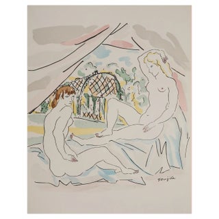Léonard Tsuguharu Foujita, Nude in the Countryside, Original Engraving For Sale