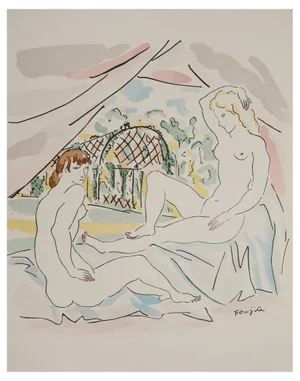 Léonard Tsuguharu Foujita, Nude in the Countryside, Original Engraving