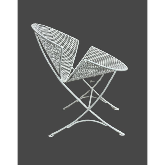 A sculptural set of six mid‑century “Orange Slice” patio chairs, newly restored and powder‑coated in a soft off-white. The...