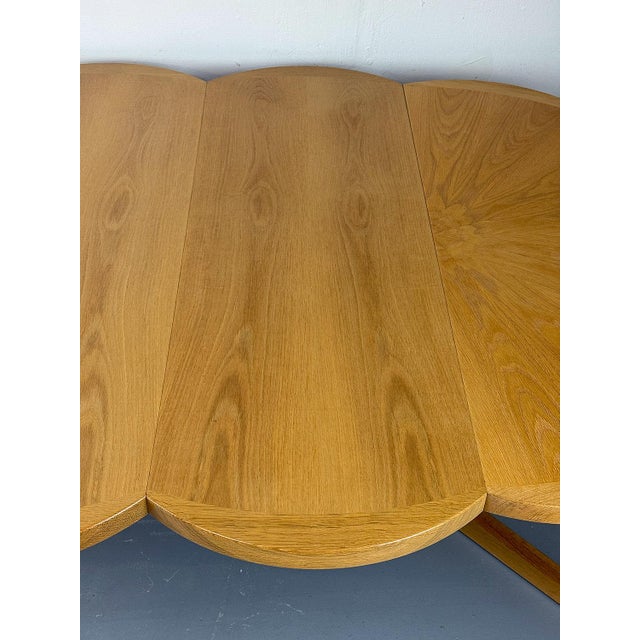 Round Oak Dining Table with Extensions, 1970s For Sale - Image 11 of 18