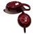 Bauer 1950s Mid-Century Modern Burgundy "La Linda" Gravy Boat, Creamer, Salt Shaker Set by Bauer For Sale - Image 4 of 11