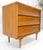 Compact 3 Drawer Walnut Concave Drawer Front Mid Century Bachelor Chest Dresser For Sale - Image 16 of 16