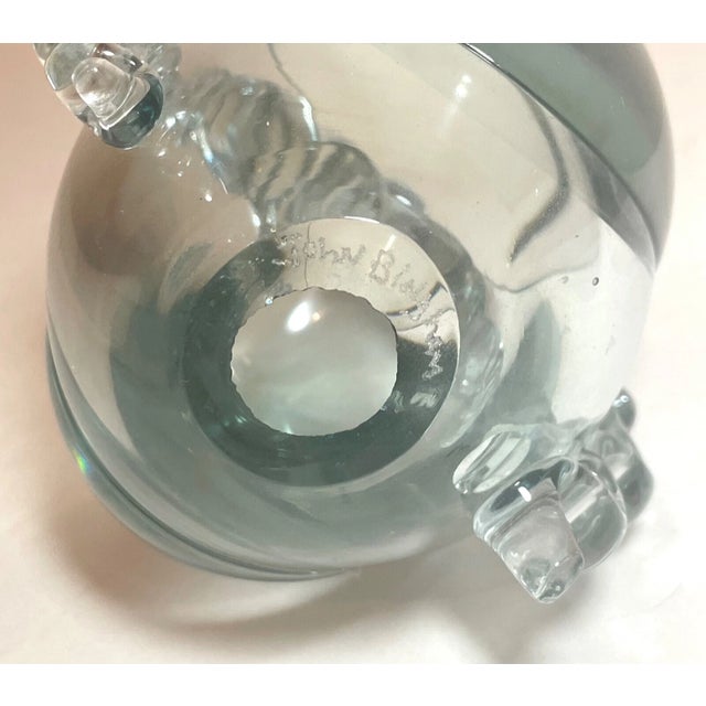 Transparent Signed Vintage Elaborate Hand Blown Art Glass John Bingham Sculpture Statue For Sale - Image 8 of 8