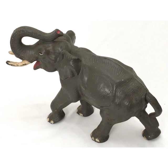 Figurative Hard to Find Vintage 1930s Hubley Manufacturing Co. Cast Iron Figurative Elephant Doorstop For Sale - Image 3 of 13