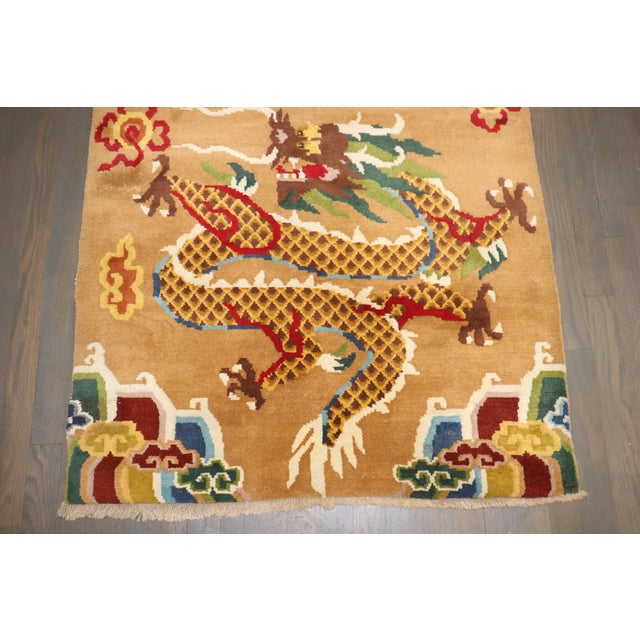 Textile Dragon Vintage Tibetan Rug, 3' X 5'10'' For Sale - Image 7 of 9
