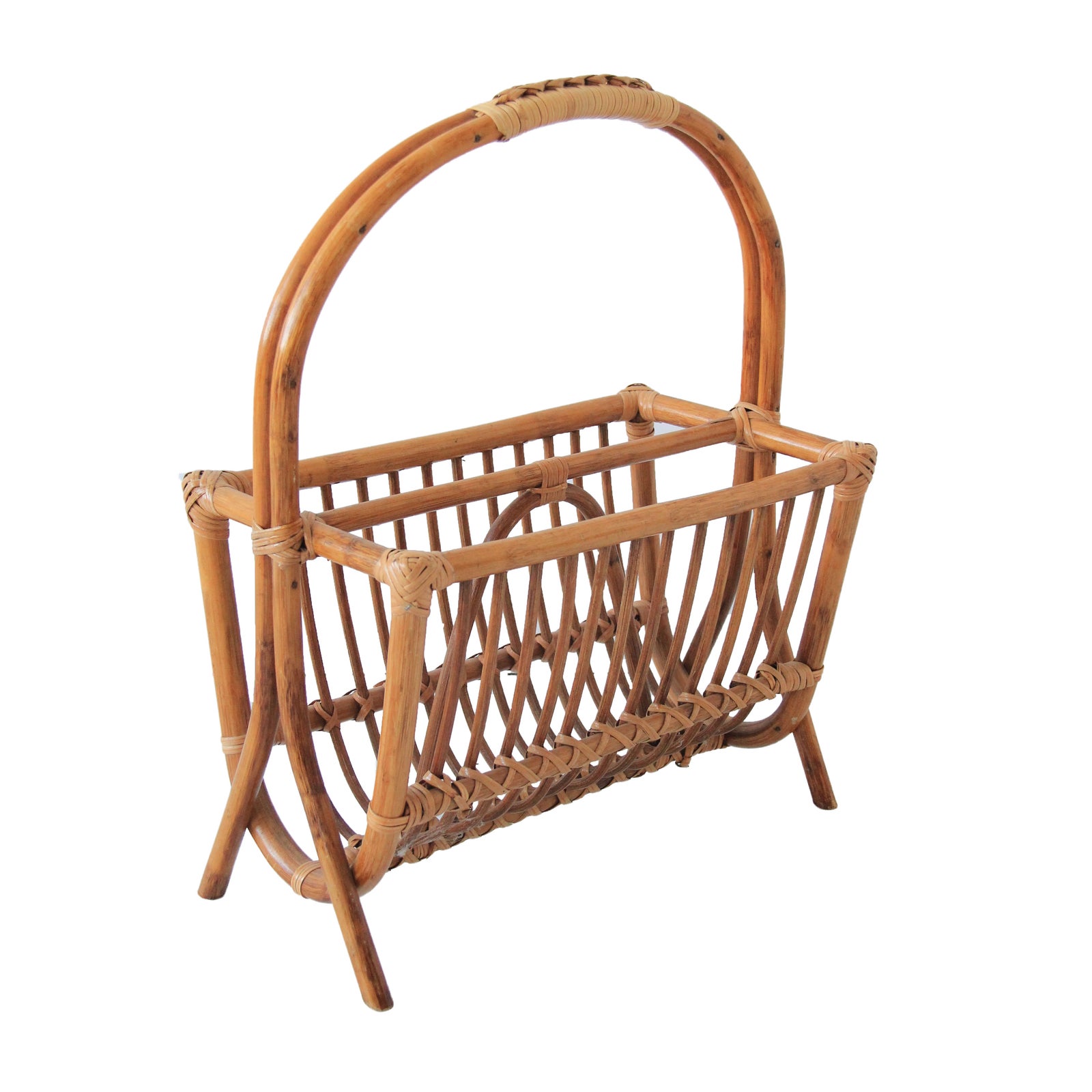 Vintage Bamboo & Rattan Magazine Rack Chairish