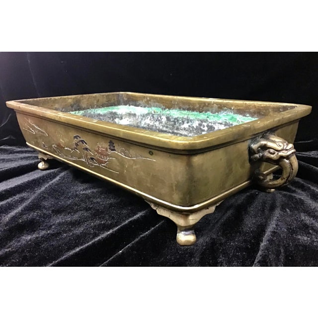 Metal Antique Japanese Bronze Bonsai Planter For Sale - Image 7 of 9