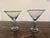 This handblown martini glass is crafted with clear recycled glass and a subtle blue-green rim. Set of 2 because they are...