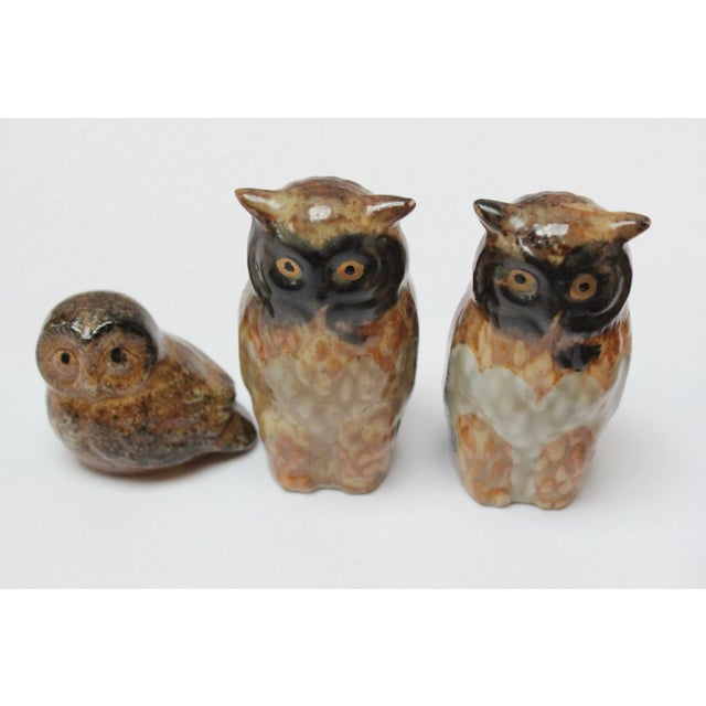 Collection of Six Mid-Century Japanese Modern Ceramic Owl Figurines For Sale In New York - Image 6 of 12