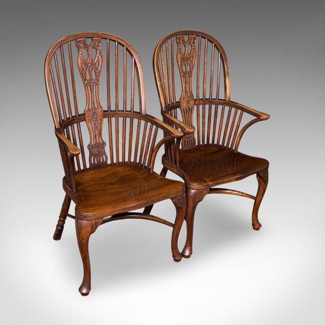 Set of 6 Vintage Windsor Chairs, English, Victorian Revival, Country House Seat For Sale - Image 4 of 12