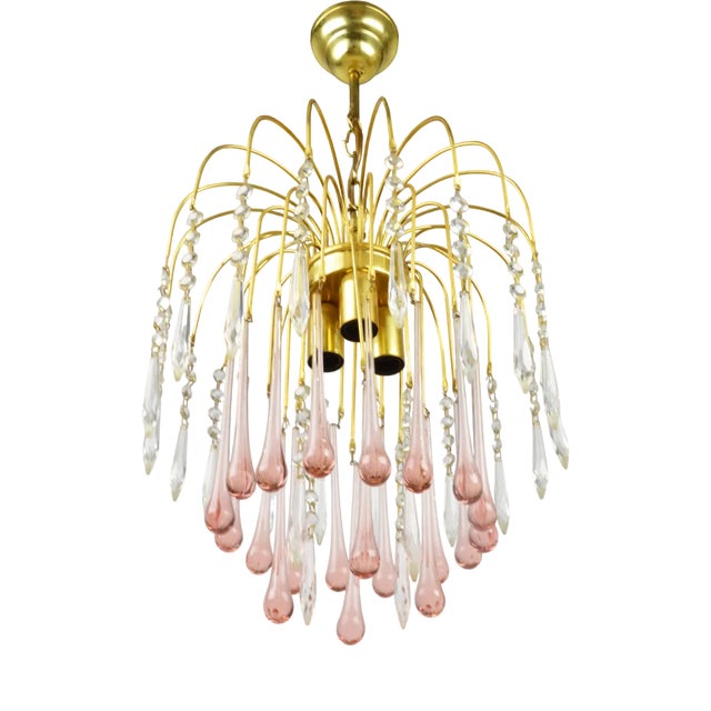 Chandelier attributed to P. Venini, Italy, 1970s For Sale