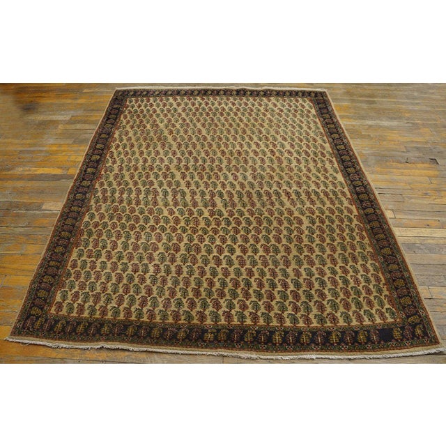 Early 20th Century N. Indian Agra Paisley Carpet ( 5'2" x 6'8" - 157 x 203 ) Antique Agra Indian Ivory 1930s Rug, Country...