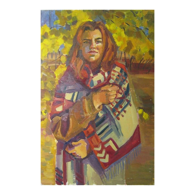 Ukrainian Artist Portrait Painting, Soviet Socialist Realism Art 40-60 For Sale