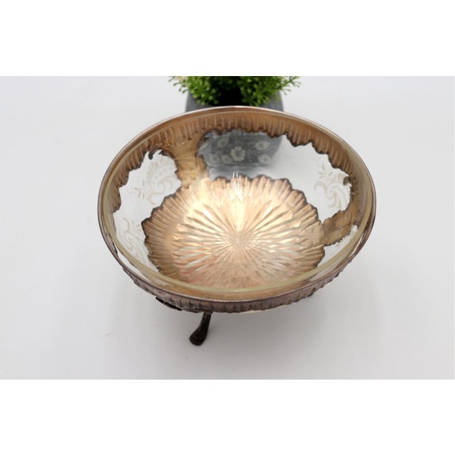 Cut Glass Candy Box with Floral Reliefs For Sale - Image 4 of 7