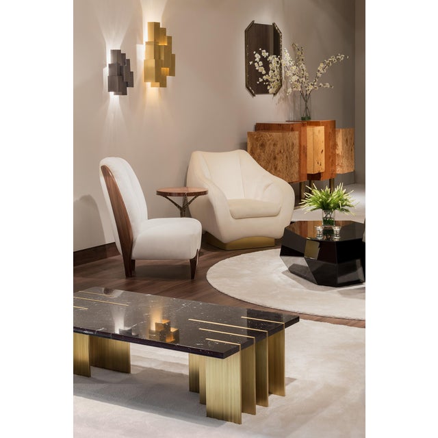 Alentejo Side Table in Walnut Veneer from Insidherland For Sale - Image 4 of 6