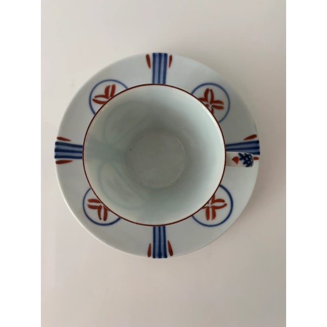 Mid Century Japanese Tea Cups and Saucers - Set of 6 For Sale - Image 4 of 13