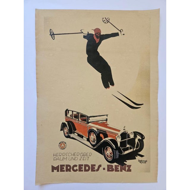 1930s Art Deco Mercedes Benz Automobile Advertising Poster, 1930s For Sale - Image 5 of 7