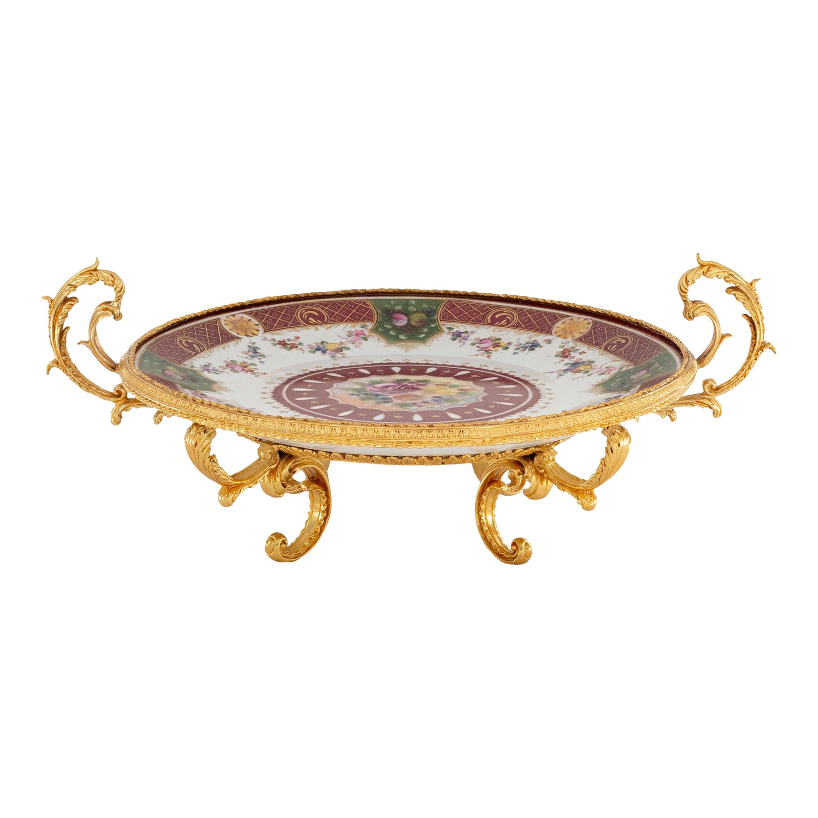 Late 20th Century Bronze and Porcelain Serving Dish Chairish