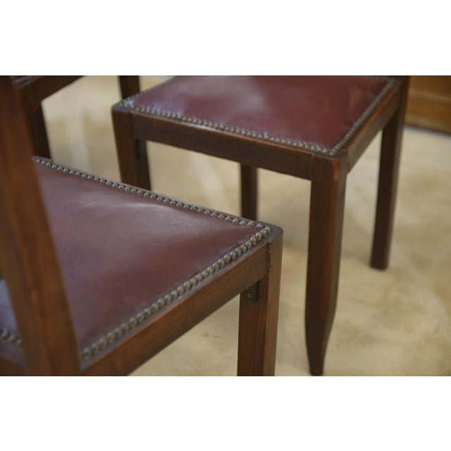 Brown Oak Dining Chairs, 1950s, Set of 6 For Sale - Image 8 of 12