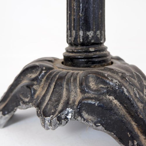 Vintage Cast Iron Bar Stool in Leather, 1900s