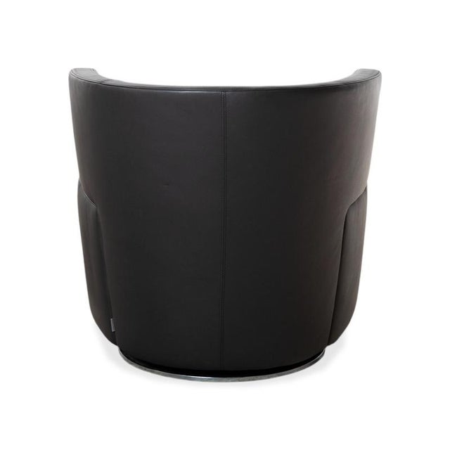 Ishino Swivel Lounge Chairs in Anthracite Leather from Walter Knoll / Wilhelm Knoll, Set of 2 For Sale - Image 12 of 15