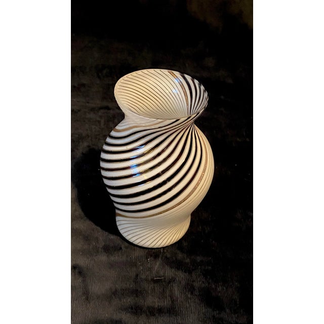 Metal Dino Martens 1954 Merano Vase Vintage Black, White, and Copper Mid Century Beauty! For Sale - Image 7 of 11