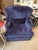 Petite Blue Wing Swivel Lounge Chair For Sale In Seattle - Image 6 of 6
