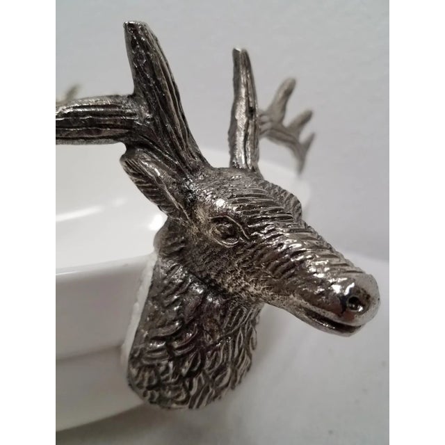 White Bowl With Deer Antler Handles For Sale In Dallas - Image 6 of 9