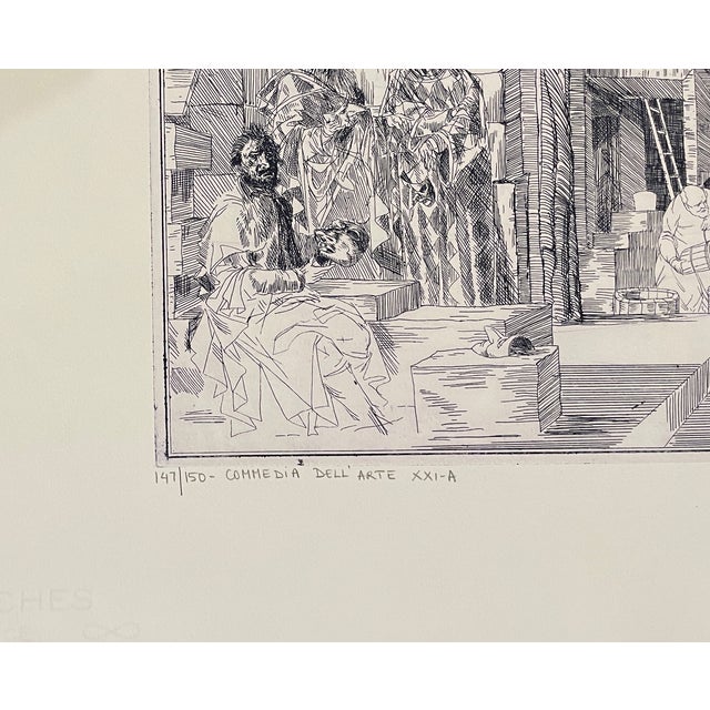 Joseph A. Pecsenke (1942 – 1989) "Commedia dell'Arte XXI-A" etching on paper, pencil signed and numbered 147 of 150 from...