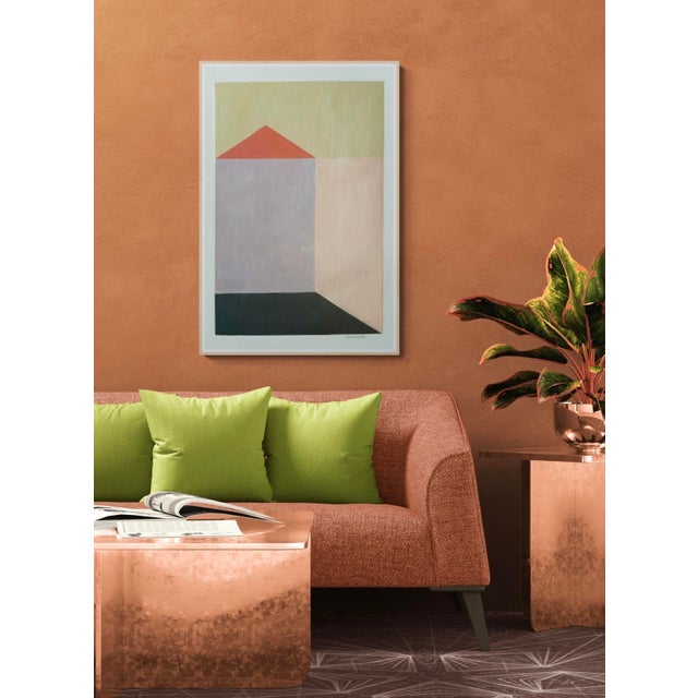 2020s Mixed Media Geometric With Red and Lavender For Sale - Image 5 of 5