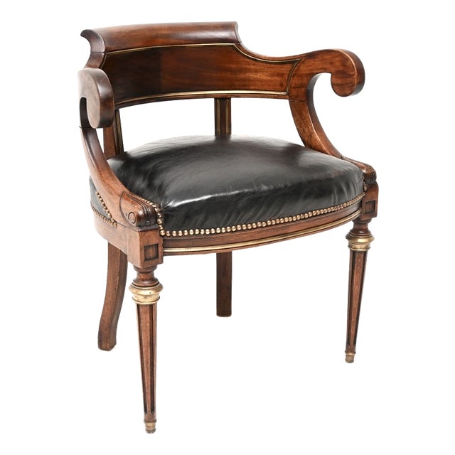 Antique French Empire Desk Chair, 1810 For Sale