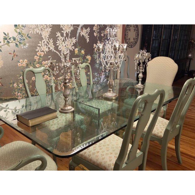1970's Leon Rosen Pace Collection Glass & Brass Dining Table For Sale - Image 9 of 18
