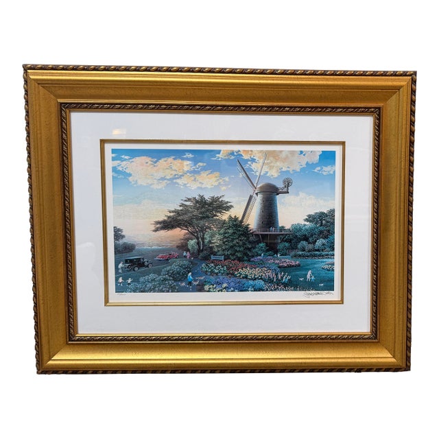 Alexander Chen Windmill at Golden Gate Park Original Artwork, Signed For Sale