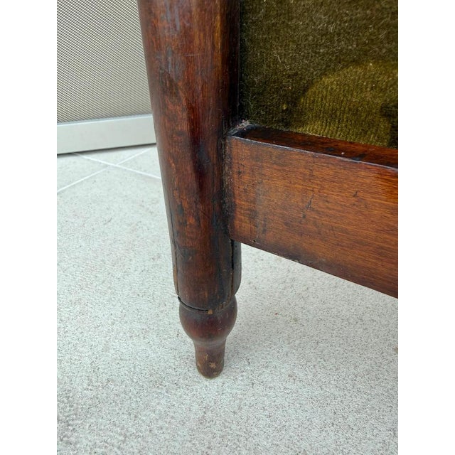 Austrian Secession Three-Panel Paravent in Olive Green Textile, 1910s For Sale - Image 5 of 16