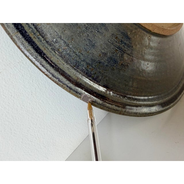 1980’s Mid-Century Modern Signed Studio Pottery Glazed Ceramic Charger Plate For Sale - Image 12 of 12
