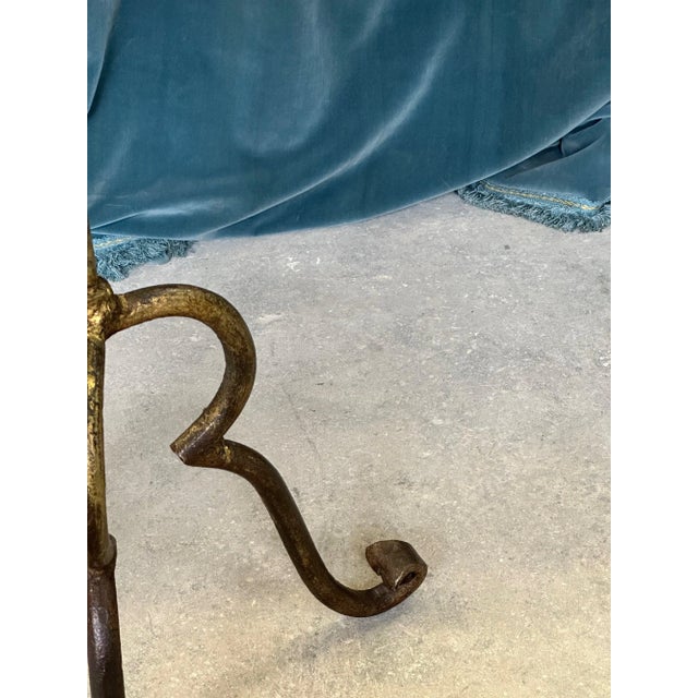 Spanish Gilt Iron Side Table on an Elevated Tripod Base For Sale - Image 11 of 12