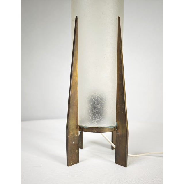 Brass and Glass Table Lamp from Stilnovo, Italy, 1950s For Sale - Image 13 of 15
