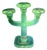Uranium Glass Triple Candleholder by Oscar De La Renta, 1980s For Sale
