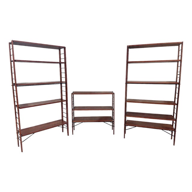 Swedish Triptych Bookcases, 1950s, Set of 3 For Sale