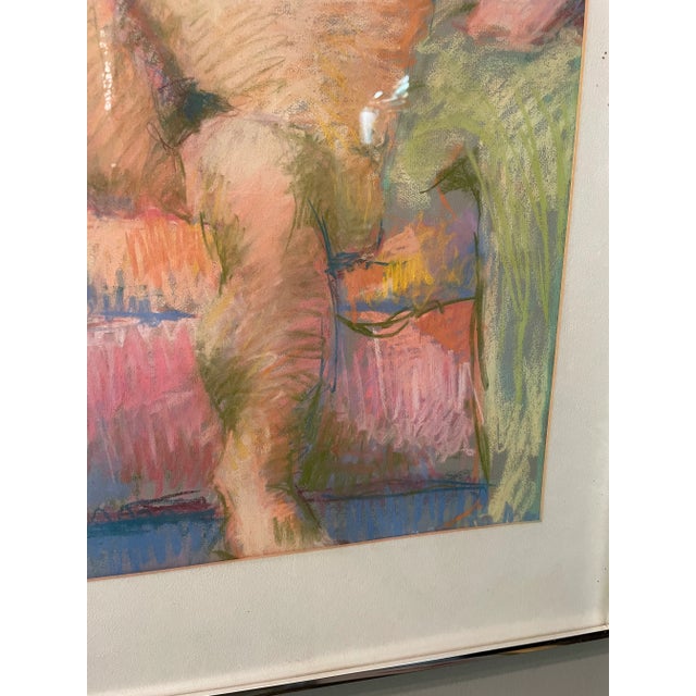 Portraiture 1970s Chalk Pastel Portrait Drawing of a Reclining Nude Man For Sale - Image 3 of 6